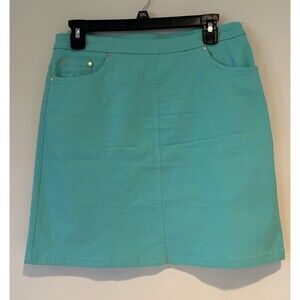 Hearts of Palm Woman Size 6 Green 5-Pocket Elastic Waist Skirt - EUC